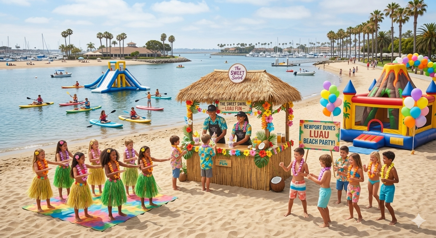 Kids hula party with soft serve station